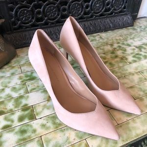 Banana Republic Suede Blush Pointy Toe Heels 7.5